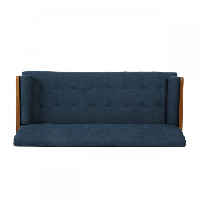 Aidan 3-seater Tufted Fabric Sofa With Foam Cushions - Navy Blue