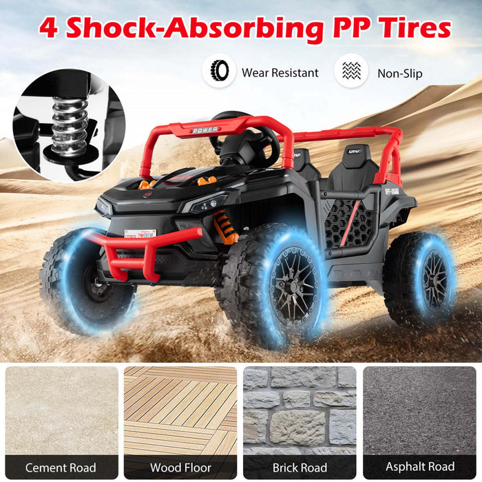 Costway 12v Kids Ride On Truck With Parental Remote 3 Speeds & Reverse Forward Function Red
