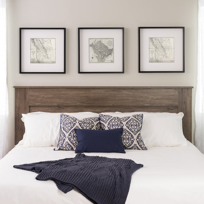 King Flat Panel Headboard - Drifted Grey