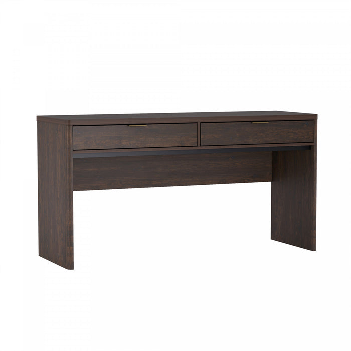 Evelyn Modern 60\" Writing Desk in Brown (2-Drawer)