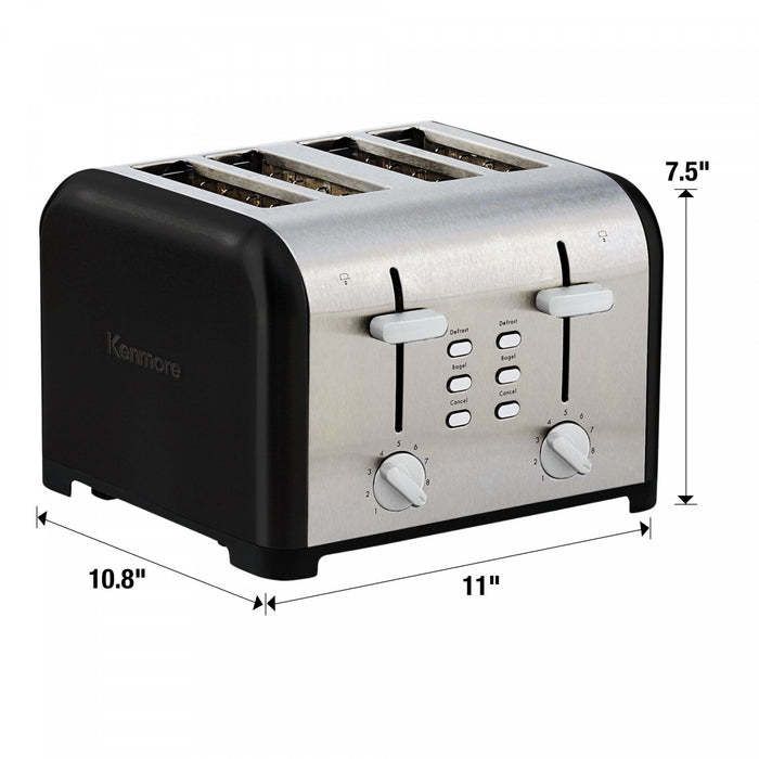 Kenmore 4-Slice Toaster with Dual Controls Black - KKTSDC4SB