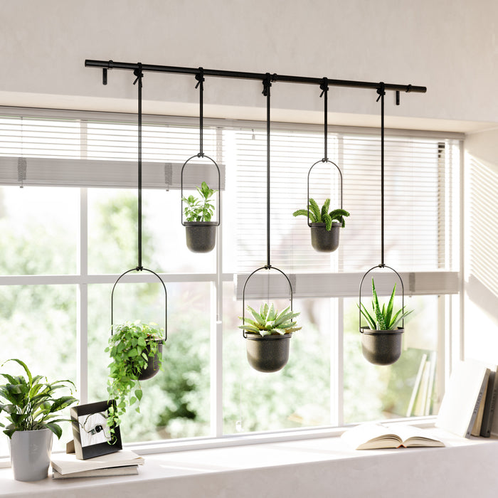 Umbra Black Triflora Hanging Planter - Set of 5