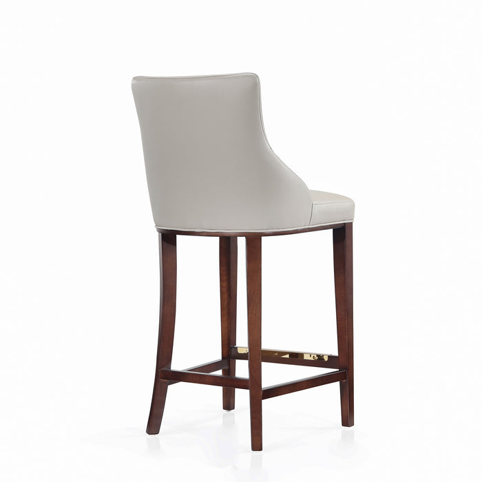 Shubert Modern Wood Upholstered Barstool in Light Gray - Set of 3