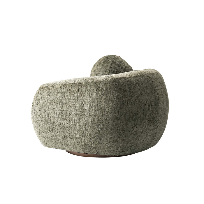 Tribeca Mid-Century Modern Chenille Lounge Chair in Olive Green