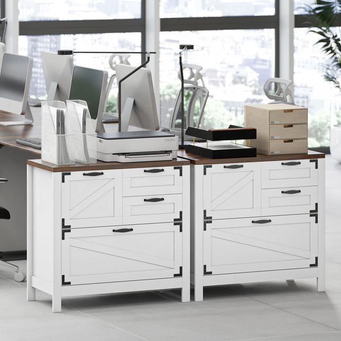 HOMCOM 4 Drawer File Cabinet Filing Cabinet for Letter/A4/Legal Files White