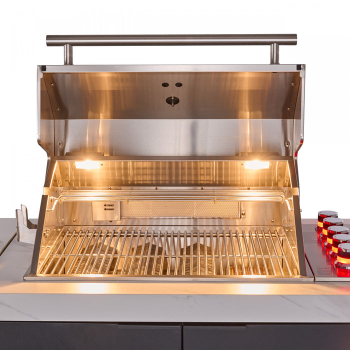 Forno Rimini Outdoor Kitchen, 62,600 BTU, 4.8 cu.ft. Refrigerators, White Countertops - FODKT2575WHT