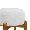 Vera Rubber Wood Bar Stool Set of 4 Indoor Seating with Round Ivory Cushion,Walnut | Vera – Lot de 4 tabourets de bar en bois d’hevea pour interieur avec coussin rond ivoire, finition noyer