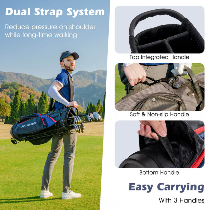 Ultimate Men's Complete Golf Club Set Golf Club Package Set Incl 460cc With Rain Hood Blue