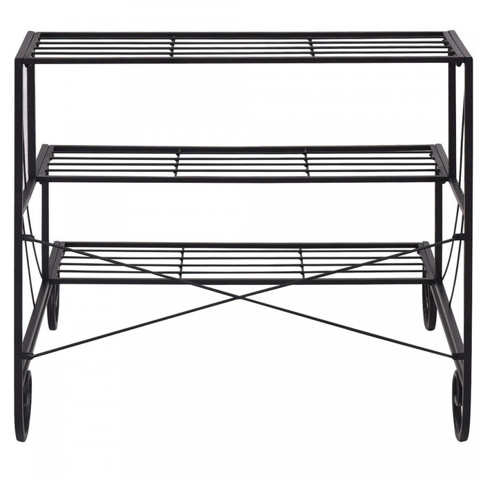 Costway 3 Tier Outdoor Metal Plant Stand Flower Planter Garden Display Shelf Rack