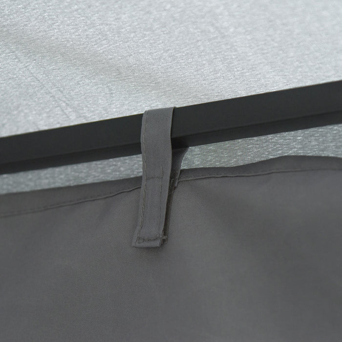 Outsunny 10' X 10' Patio Gazebo Outdoor, Canopy Shelter With Double-tier Roof, Pavilion Sidewalls For Garden Events, Dark Grey