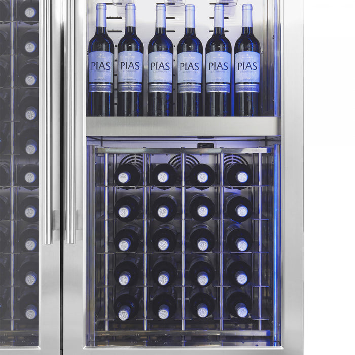 FORNO Abruzzo 48\" Wine Cooler, Dual Zone, 30 cu.ft., 130 bottles Stainless steel- FWCDR6680-48S