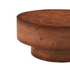 Sage 31.5 Inch Modern Round Burl Veneer Coffee Table with Drum Pedestal Base, Brown | Table basse ronde moderne Sage 31,5 pouces avec finition placage bois et base cylindrique, brun