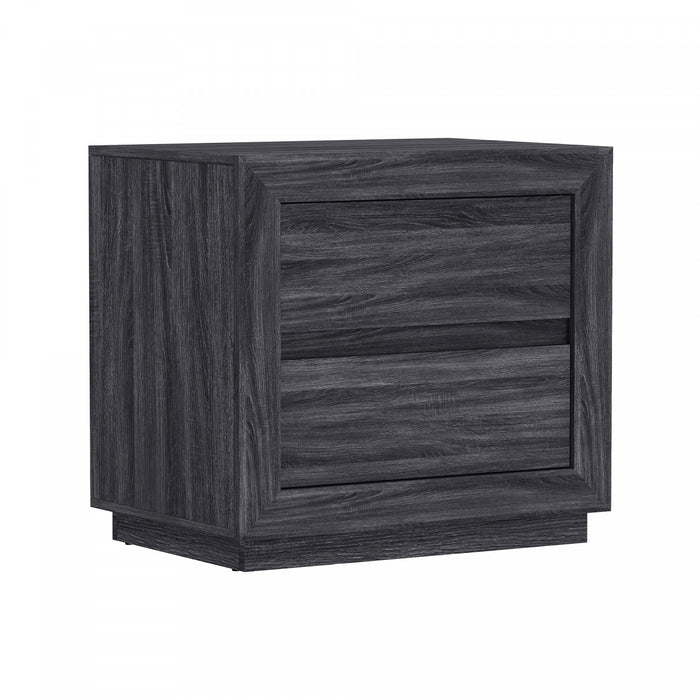 Soren Contemporary 26\" Nightstand in Charcoal Gray (2-Drawer)