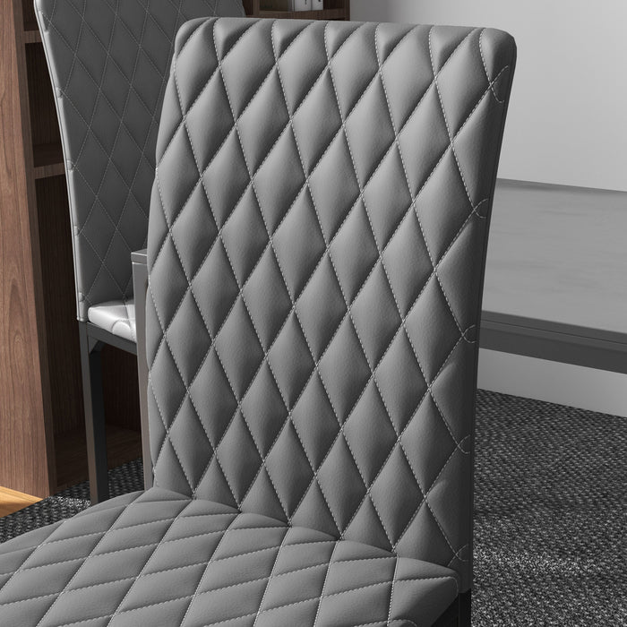 HOMCOM Dining Chairs Set of 4, Upholstered Faux Leather Accent Chairs