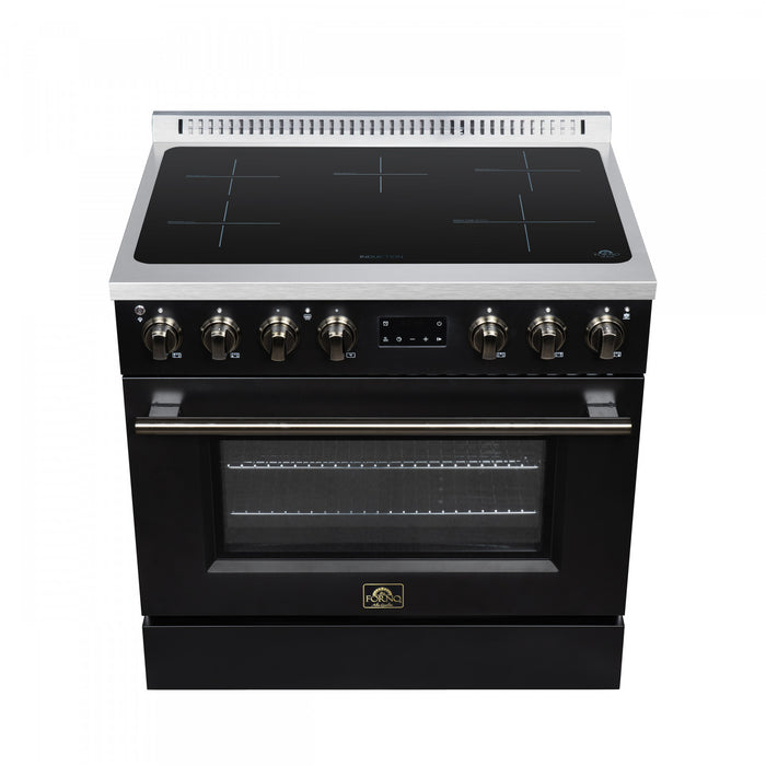 Forno Torino 36 Inch Black Induction Range, 5.36 cu.ft - FFSIN0936-36BLK Electric Range