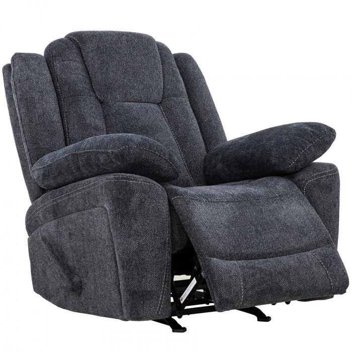Renner 38 in. Upholstered Manual Rocker Recliner with Lever - Dark Grey