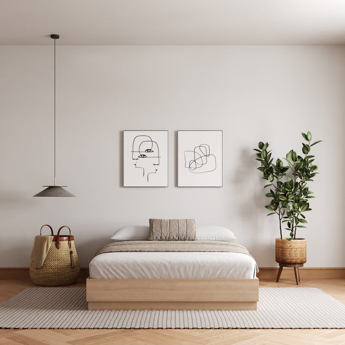 Nordika Milano Platform Queen Bed - Natural Blonde Oak