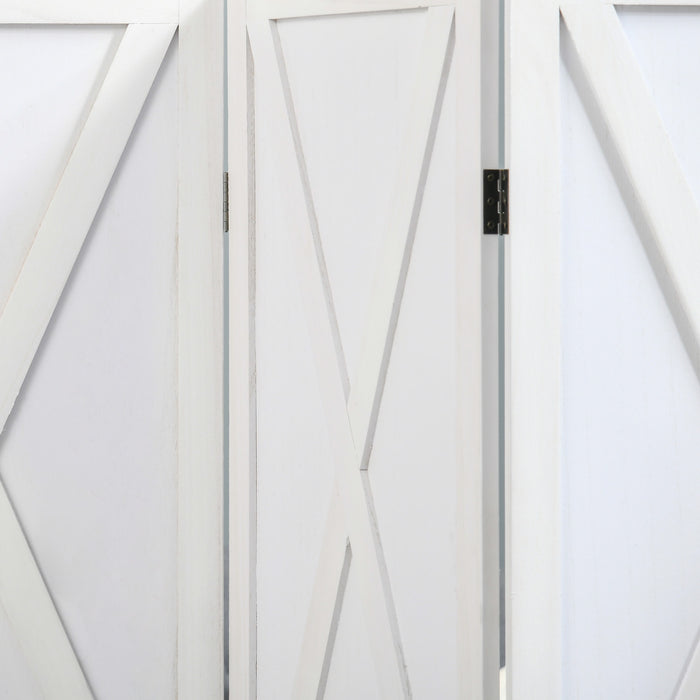 Homcom 5.6ft 4-panel Wooden Room Divider With Foldable Design