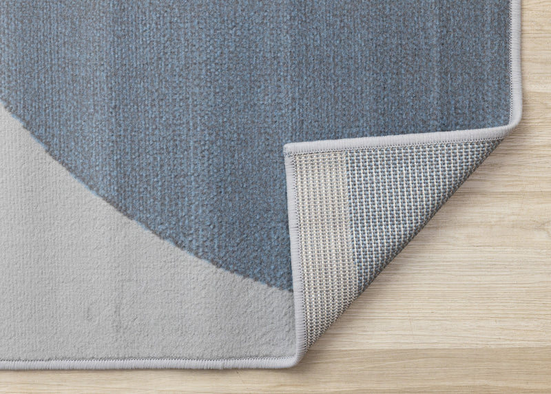 Forte Blue Grey White Half-Circles Geometric Area Rug - 7'9\" x 10'6\"