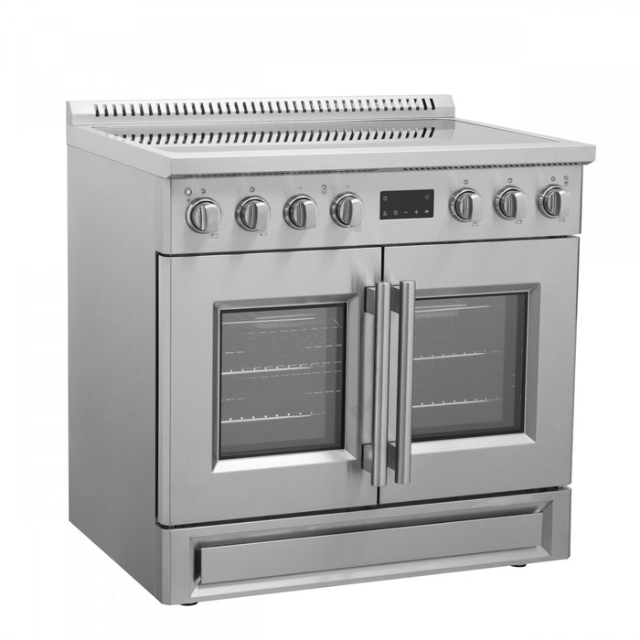 Forno Torino 36\" French Door Induction Range, Stainless Steel - FFSIN0950-36