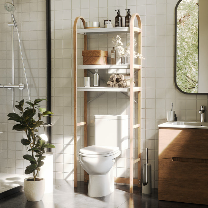 Umbra Modern Bellwood Over-Toilet Shelves - White and Natural
