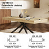 FlexDine 55-71 Inch Rectangular Extendable Dining Table with Cross Legs and Oak Finish, Oak | FlexDine Table a Manger Rectangulaire Extensible 55-71 po avec Pieds Croises et Finition Chene, Chene