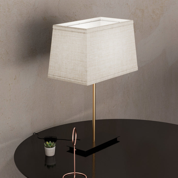 24\" Gold Classic Square Table Lamp with Textured Shade