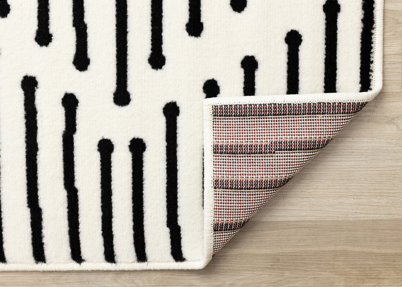 Forte Black White Stripes Area Rug - 7'9\" x 10'6\"