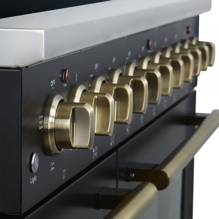 Forno Paolo 48 Inch Freestanding Electric Range in Black, 6.7 cu.ft - FFSEL6011-48BLK