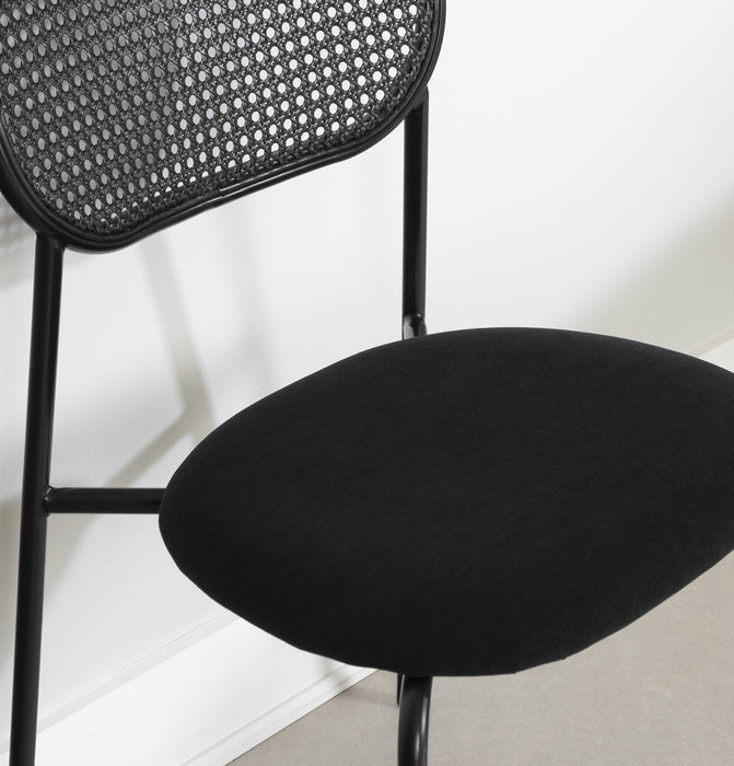 Hype Black Rattan Dining Chair - Set of 2 Black