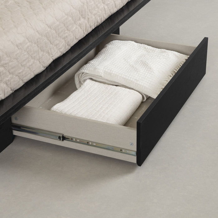 Primo Platform Bed And Headboard Set Black Oak - South Shore
