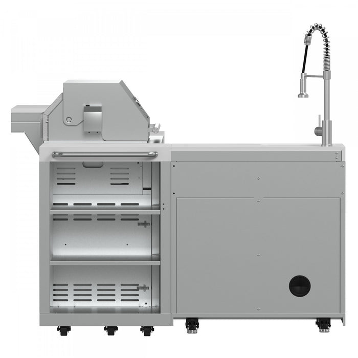 FORNO Bulnes Outdoor Kitchen 84,000 BTU Stainless Steel BBQ & White Sintered Stone Countertops - FODKT2520WHT