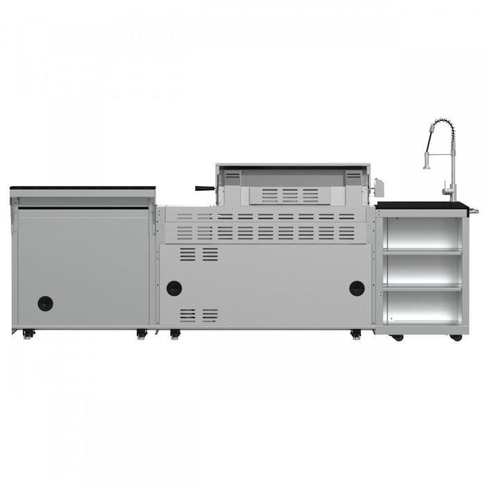 FORNO Bulnes Outdoor Kitchen 84,000 BTU Stainless Steel BBQ with Black Granite Countertops - FODKT2520BLK