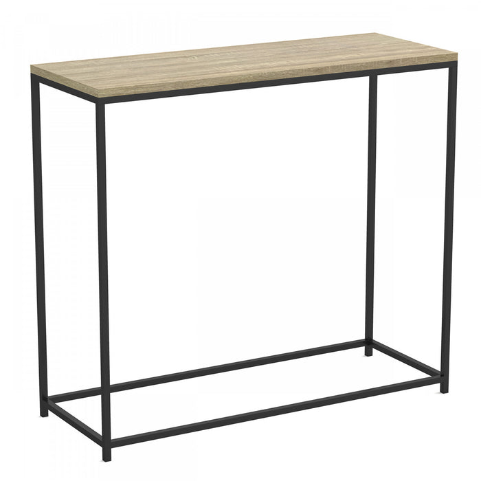 31” Modern Console Table - Dark Taupe With Black Metal