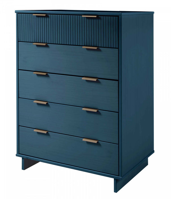 Granville Modern 38\" Chest in Midnight Blue (5-Drawer)