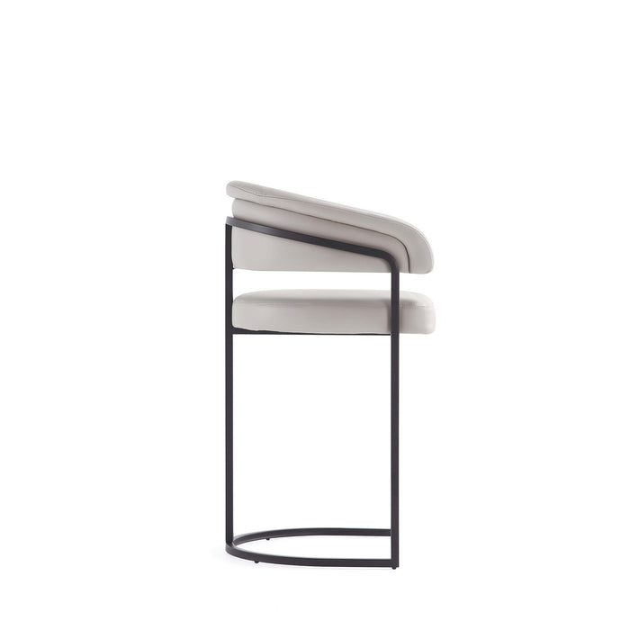 Augusta Modern Metal Upholstered Counter Stool in Light Gray - Set of 3