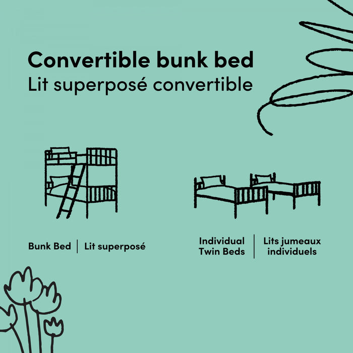 Storkcraft Caribou Twin over Twin Bunk Bed - Gray