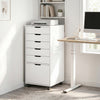 HOMCOM 6 Drawer Vertical File Cabinet with Lockable Wheels, White