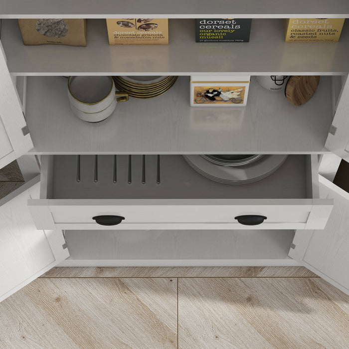HOMCOM Kitchen Pantry Storage Cabinet, Tall Pantry with Drawer White