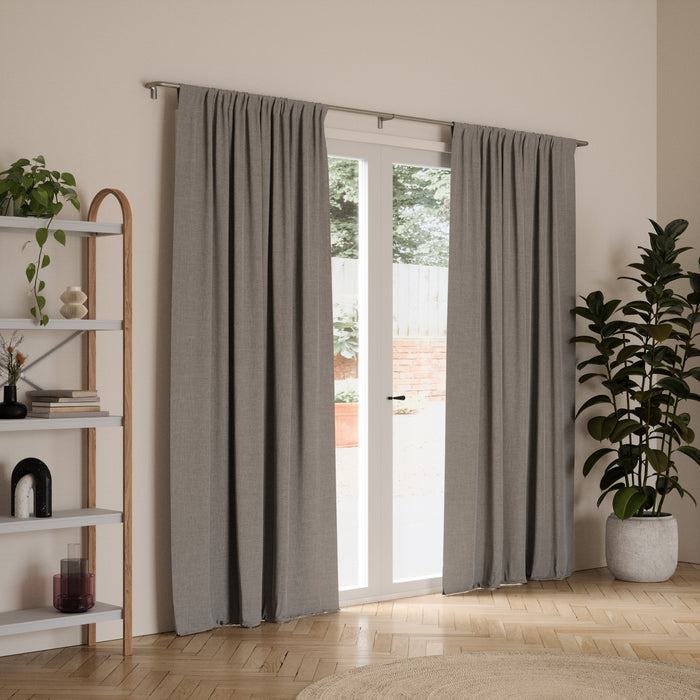 Umbra Twilight Matte Nickel Expandable Blackout 3/4\" Curtain Rod - 66\"-144\" 