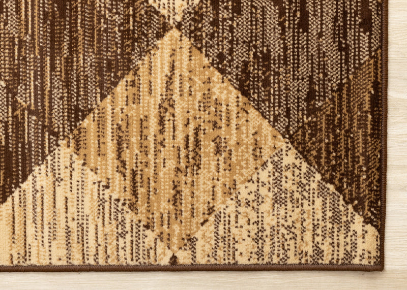 Florence Brown Beige Distressed Diamond Pattern Rug, 5'3\" x 7'5\" Indoor Area Rug