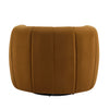 Vela Modern Velvet Swivel Club Chair with Tub Design, Black, Caramel | Vela Fauteuil Club Moderne en Velours Pivotant a Coque, Noir, Caramel