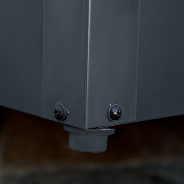 Outsunny Steel Deck Box, 68 Gallon Large Outdoor Storage Container With Lock For Pool Toys, Garden Tools, Cushions And Accessories, Grey