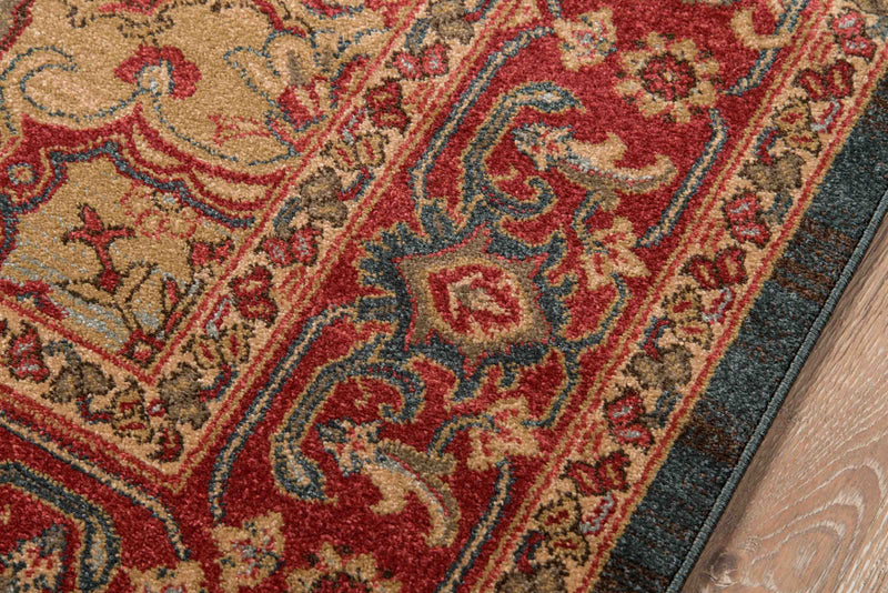 Lux Traditional 3'11\" x 5'7\" Area Rug in Blue Indoor Area Rug
