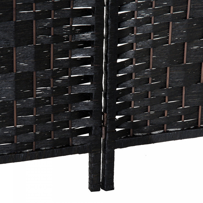 Homcom Double Hinged Woven Wicker Room Divider And Privacy Screens
