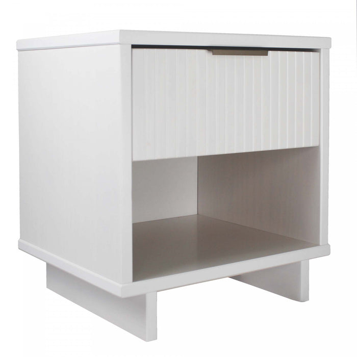 Granville Modern 18\" Nightstand in White (1-Drawer) - Set of 2