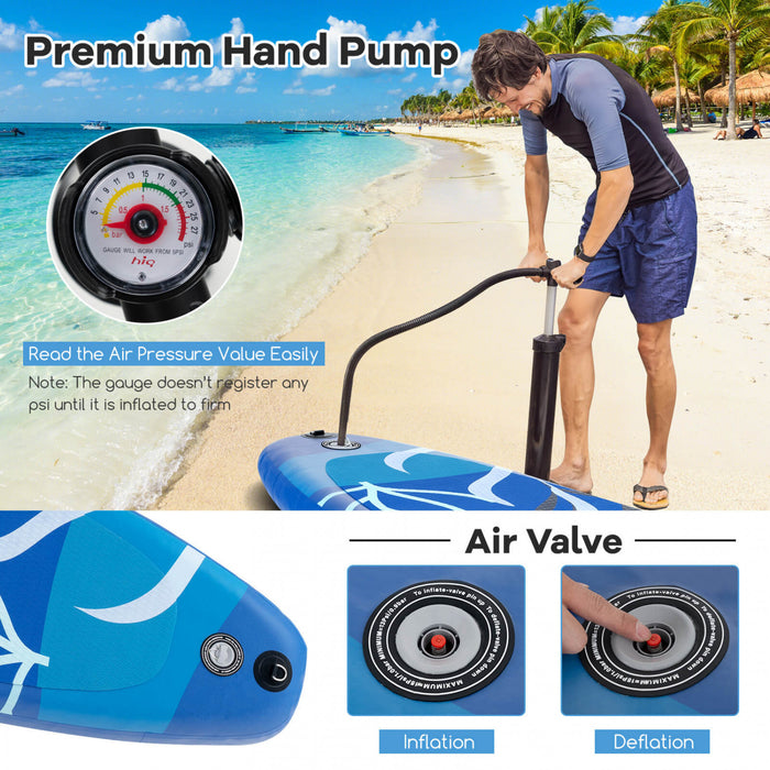 Goplus Small Inflatable Sup Board, Portable Paddle Board With 5d Rings Stand Up Paddle Board For Youth & Adult Navy