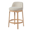 Amelia Ergonomic Rubberwood Counter Height Bar Stool Set of 2 with Upholstered Fabric,Natural | Amelia – Lot de 2 tabourets de bar de hauteur comptoir ergonomiques en bois d’hevea avec revetement en tissu, finition naturelle