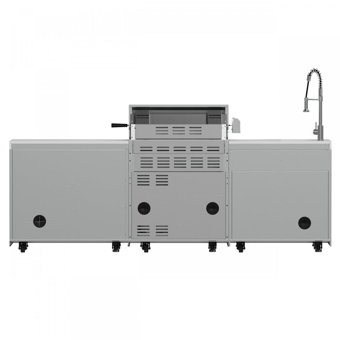 FORNO Bulnes Outdoor Kitchen 60,000 BTU Stainless Steel BBQ & White Countertops - FODKT2506WHT