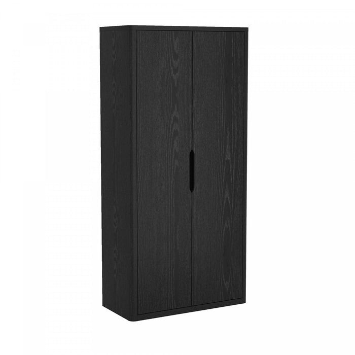Rivington Modern 38\" Bookcase Cabinet in Black - Set of 2